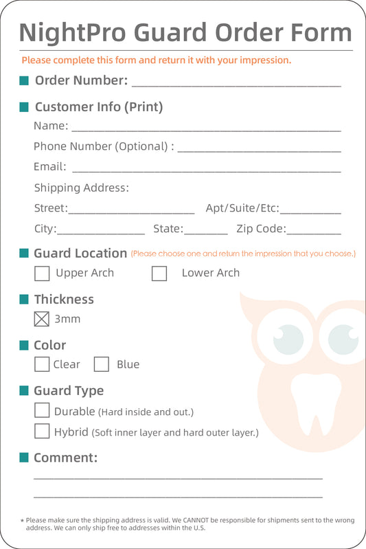 Lab Script For Night Guard Example Products – OWL DENTAL LAB